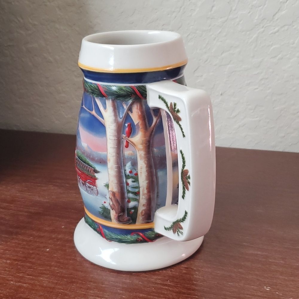 Vintage 2000 Budweiser Holiday Stein Holiday in the Mountains CS416 Clydesdales - Picture 3 of 10
